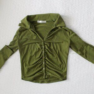 Korean Boutique: Revers One Size (Small) Green Top